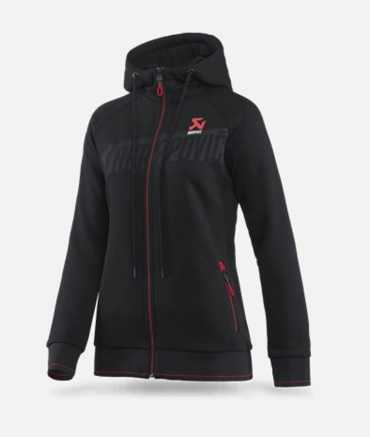 Akrapovic Womens Corpo Zip Hoodie Black - Medium