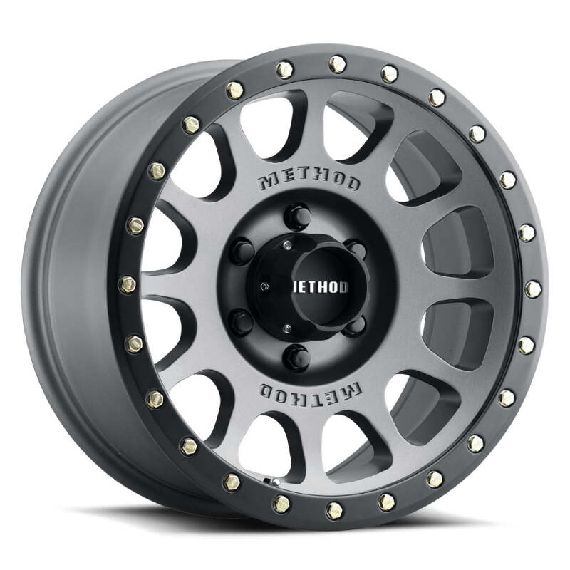 Method MR305 NV 17x8.5 / 0mm Offset / 5x5 BP / 94mm CB / Titanium - Matte Black Lip Wheel