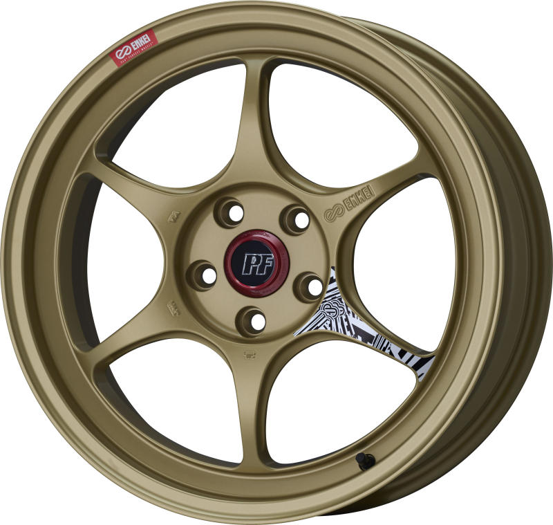 Enkei PF06 18x9in 5x120 BP 28mm Offset 72.5mm Bore Gold Wheel