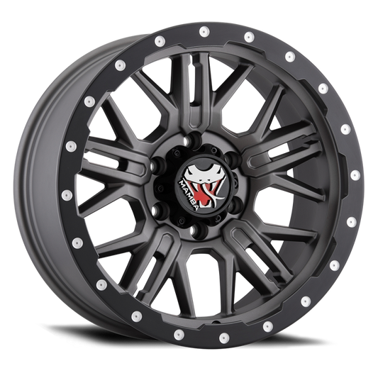 Mamba M25 20x9 6x139.7 ET12 Matte Grey w/ Black Lip Edge