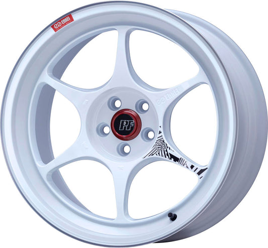 Enkei PF06 18x10in 5x114.3 BP 38mm Offset 75mm Bore White Machined Wheel