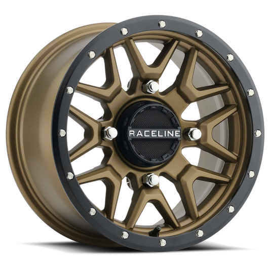 Raceline A94BZ Krank 15x7in / 4x156 BP / 10mm Offset / 132.5mm Bore - Bronze & Black Lip Wheel