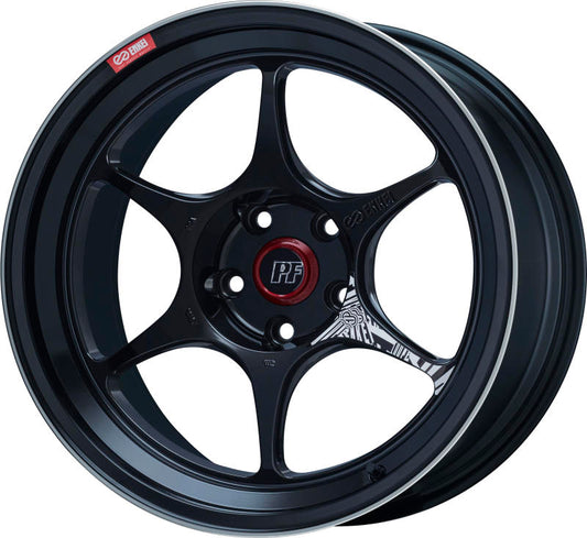 Enkei PF06 18x10in 5x114.3 BP 38mm Offset 75mm Bore Black Machined Wheel