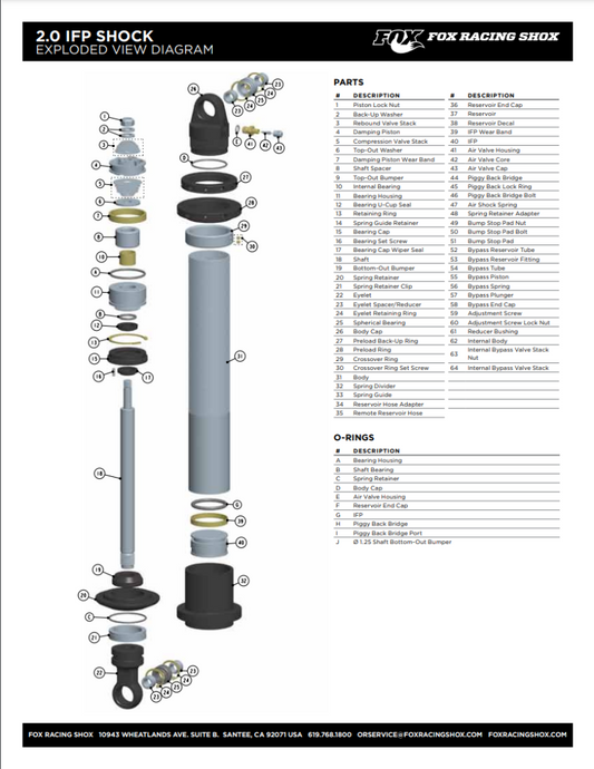 Fox Valve 2.200 OD x 0.504 ID x 0.015 TH