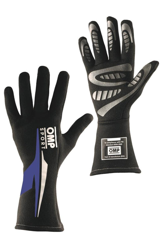 OMP Os 60 Gloves Black/- XLarge (Blue) (Fia/Sfi)