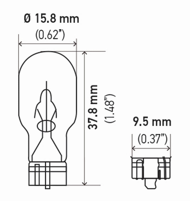 Hella Bulb 921 12V 16W W21X95D T5 Sb