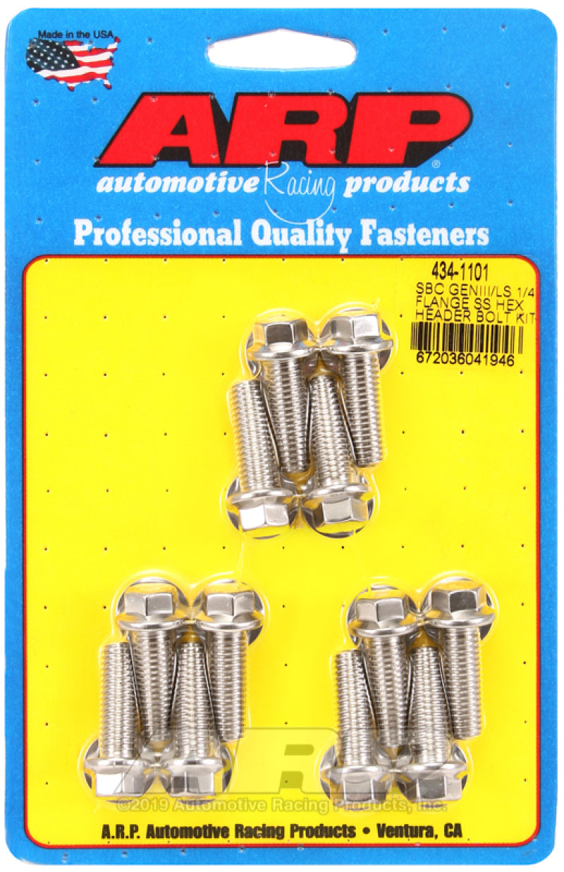 ARP SBC/GENIII LS 1/4 Flange SS Hex Header Bolt Kit