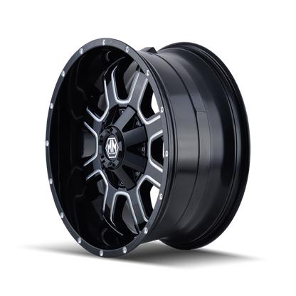 Mayhem 8103 Fierce 20x10 / 8x165.1 BP / -19mm Offset / 130.8mm Hub Black w/ Milled Spokes Wheel