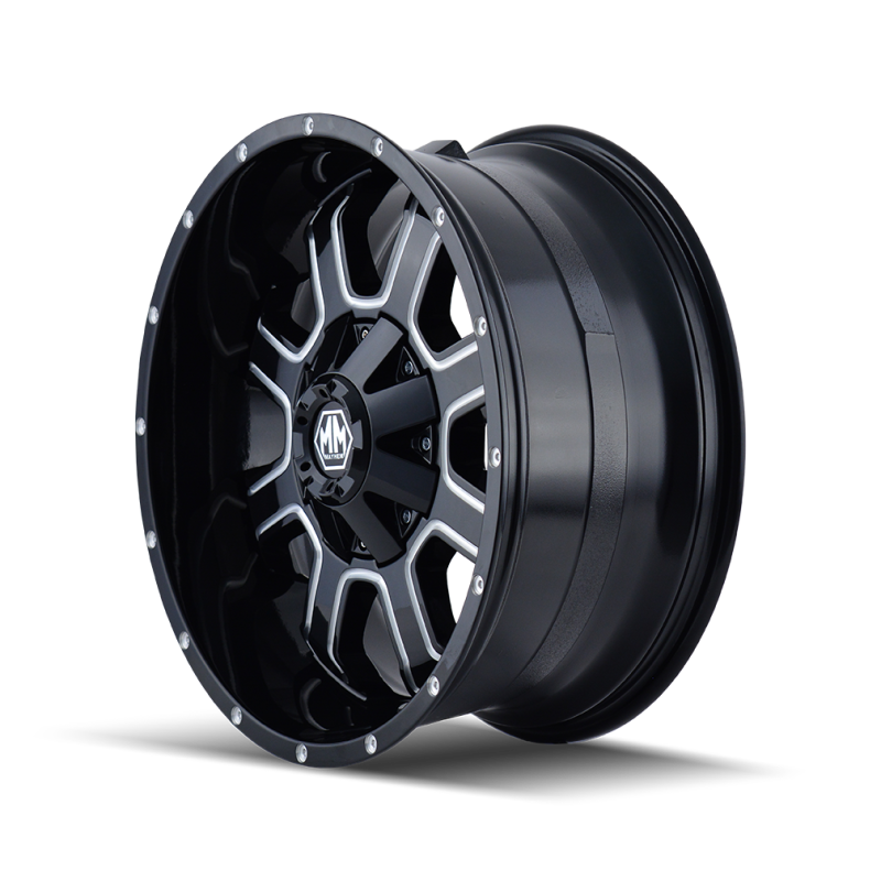 Mayhem 8103 Fierce 17x9 / 5x114.3 BP / -12mm Offset / 87mm Hub Black w/ Milled Spokes Wheel