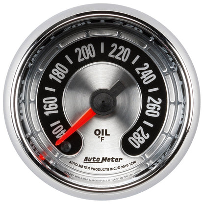 Autometer American Muscle 2-1/16in Full Sweep Electric Digital Stepper 140-280 Deg F Oil Temp Gauge