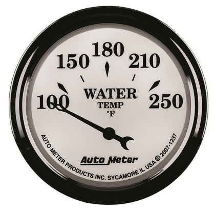 AutoMeter Gauge Water Temp 2-1/16in. 250 Deg. F Elec Old Tyme White II