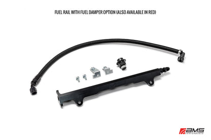 AMS Performance 08-15 Mitsubishi EVO X CNC Machined Aluminum Fuel Rail w/Pulsation Dampener - Black