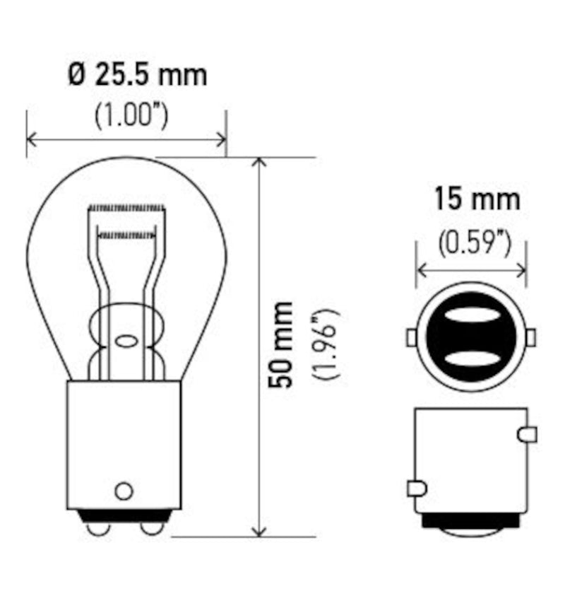 Hella Bulb 2057 12V 27/7W BAY15d S8