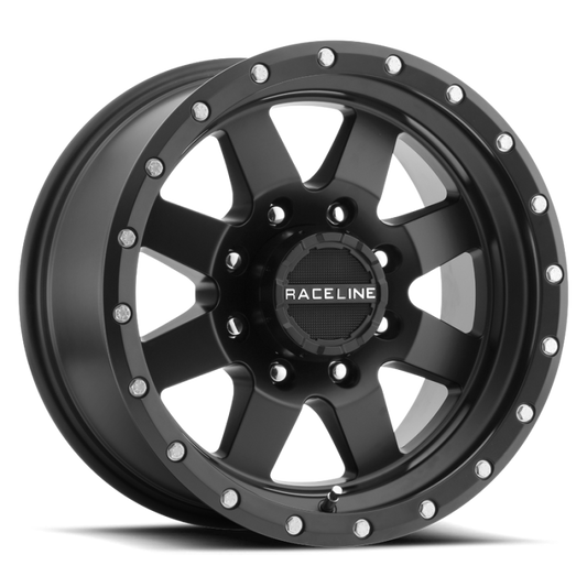 Raceline 935B Defender 20x9in / 5x127 BP / -12mm Offset / 83.82mm Bore - Satin Black Wheel