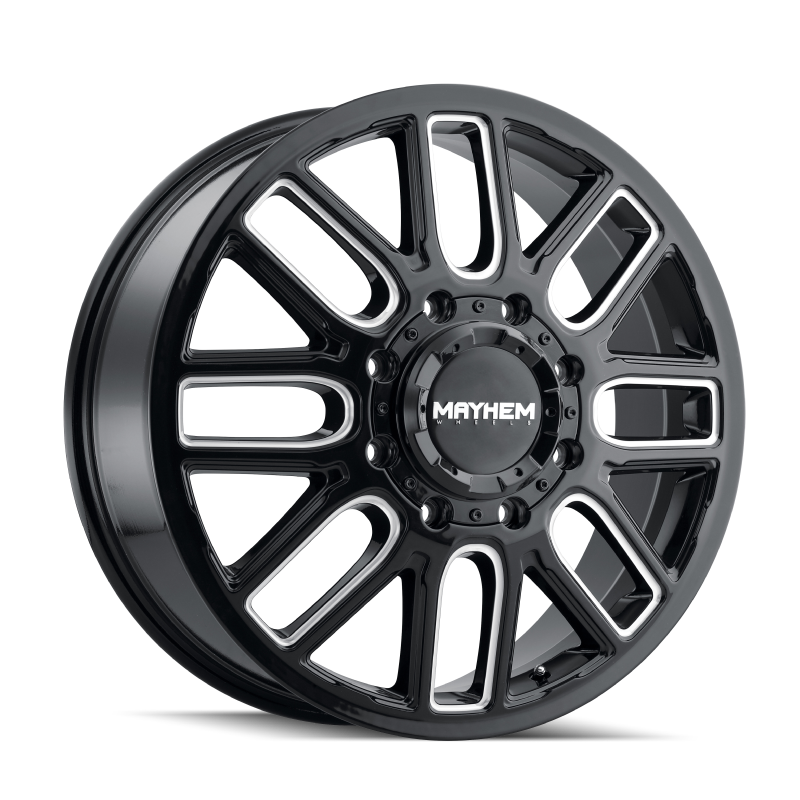 Mayhem 8107D Cogent Dually 20x8.25 / 8x200 BP / 115mm Offset / 142mm Hub Black w/Milled Spokes Wheel