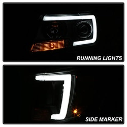 Spyder 15-17 Chevy Colorado Projector Headlights - Light Bar LED - Black (PRO-YD-CCO15-LBDRL-BK)