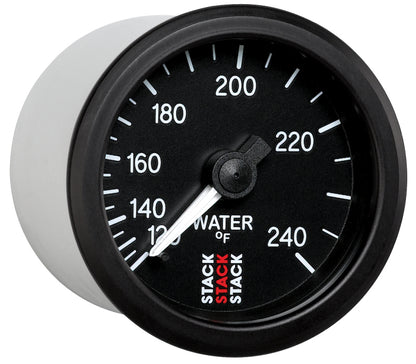 Autometer Stack 52mm 120-240 Deg F 1/2in Npt (M) Mechanical Water Temp Gauge - Black