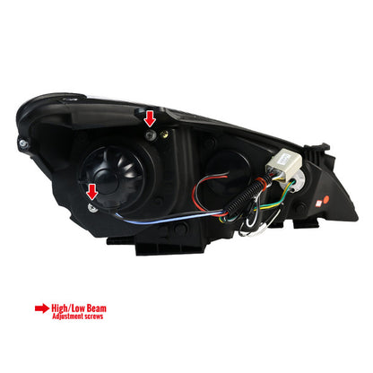 Spec D 2010-2012 Hyundai Genesis Coupe Projector Headlights w/ SMD LED Light Strip (Jet Black Housing/Clear Lens)