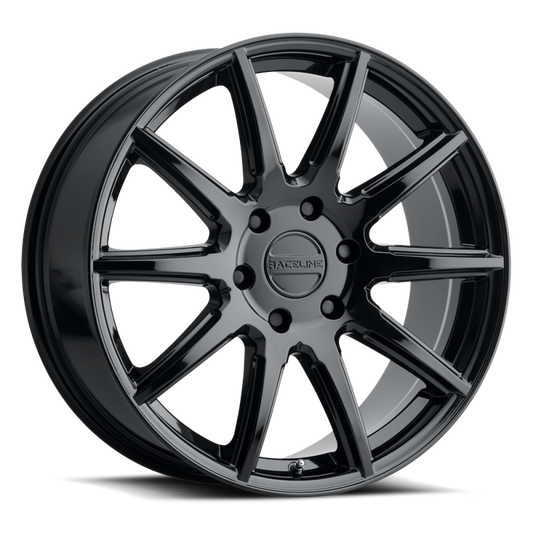 Raceline 159B Spike 20x8.5in / 6x135 BP / 35mm Offset / 87.1mm Bore - Gloss Black Wheel