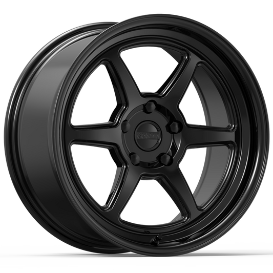 Kansei K14B Roku 18x9in / 5x100 BP / 12mm Offset / 66.56mm Bore - Gloss Black Wheel