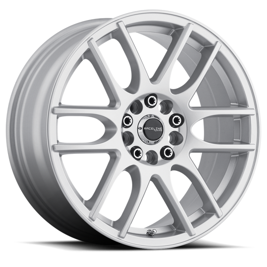 Raceline 141S Mystique 16x7in / 5x112/5x120 BP / 40mm Offset / 74.1mm Bore - Gloss Silver Wheel