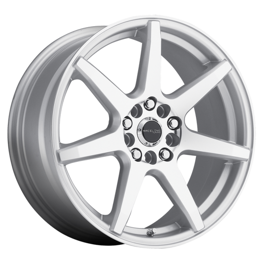 Raceline 131S Evo 17x7.5in / 5x110/5x115 BP / 40mm Offset / 72.62mm Bore - Silver & Machined Wheel