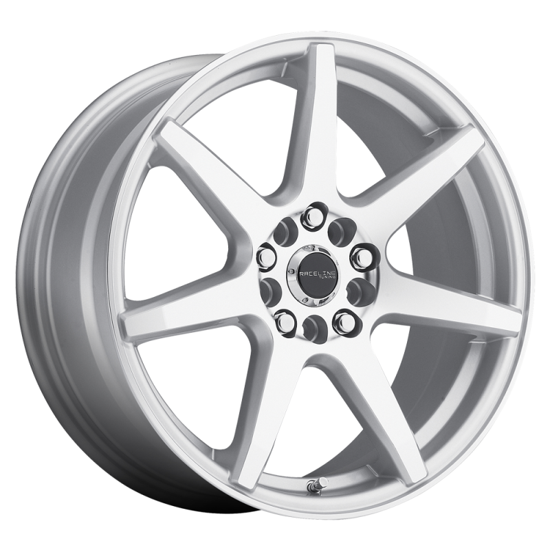 Raceline 131S Evo 16x7in / 5x100/5x114.3 BP / 40mm Offset / 72.62mm Bore - Silver & Machined Wheel