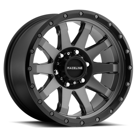 Raceline 934G Clutch 20x10in / 5x127 BP / -19mm Offset / 78.1mm Bore - Gunmetal Wheel