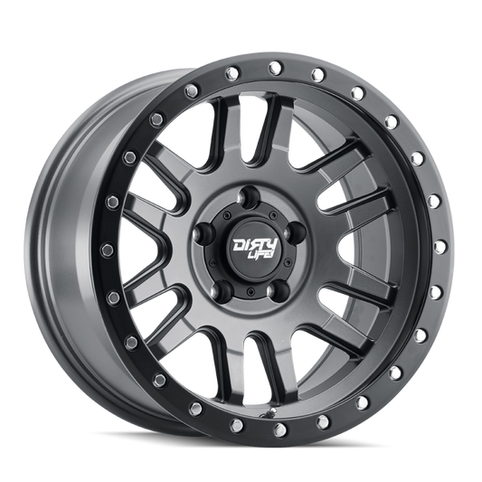 Dirty Life 9309 Canyon Pro 17x9/6x139.7 BP/0mm Offset/106mm Hub Satin Graphite Whl - Beadlock