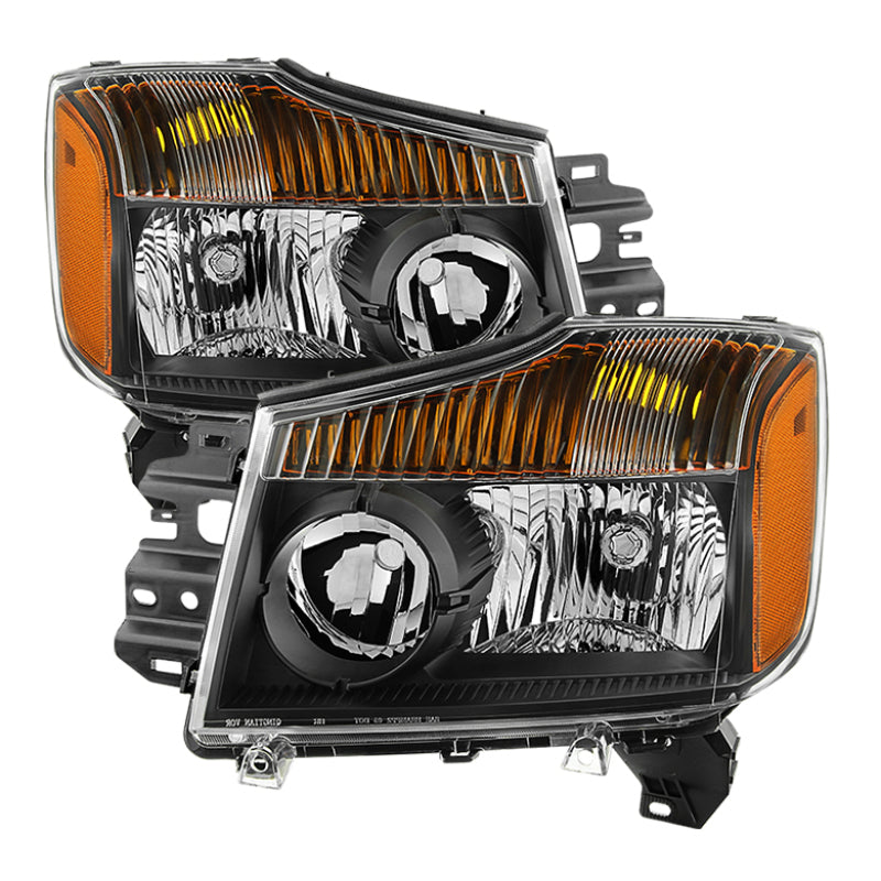 xTune Nissan Titan 04-15 (08-15 OE Style ) OEM Head Lights set - Black HD-JH-NTI08-AM-BK