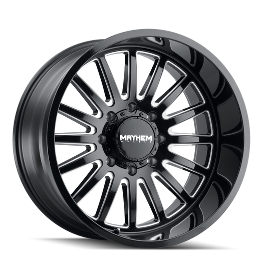 Mayhem 8114 Utopia 20x9 / 5x150 BP / 18mm Offset / 110mm Hub Black w/ Milled Spokes Wheel