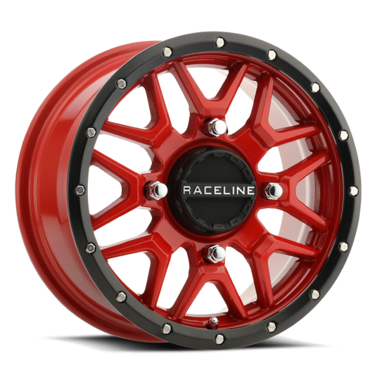 Raceline A94R Krank 15x7in / 4x156 BP / 10mm Offset / 132.5mm Bore - Red & Black Lip Wheel