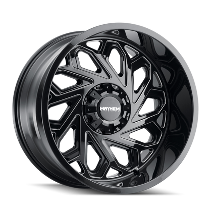 Mayhem 8112 Essex 20x9 / 5x127 BP / 0mm Offset / 87.1mm Hub Black w/ Milled Spokes Wheel