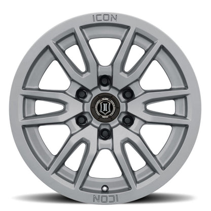 ICON Vector 6 17x8.5 6x120 0mm Offset 4.75in BS 67mm Bore Titanium Wheel