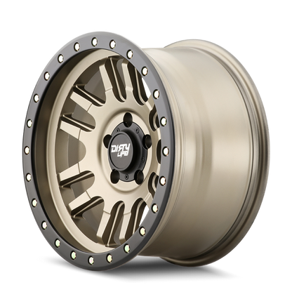 Dirty Life 9309 Canyon Pro 17x9/6x135 BP/0mm Offset/87.1mm Hub Satin Gold Wheel - Beadlock