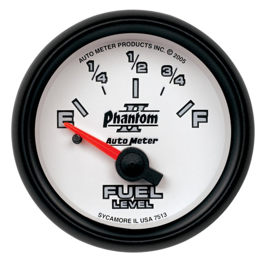 Autometer Phantom 2-1/16in 0-90 OHM Fuel Level Gauge
