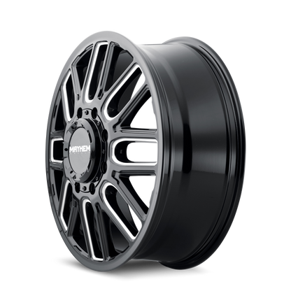 Mayhem 8107D Cogent Dually 22x8.25 / 8x210 BP / 115mm Offset / 154.2mm Hub Blk w/Milled Spokes Wheel