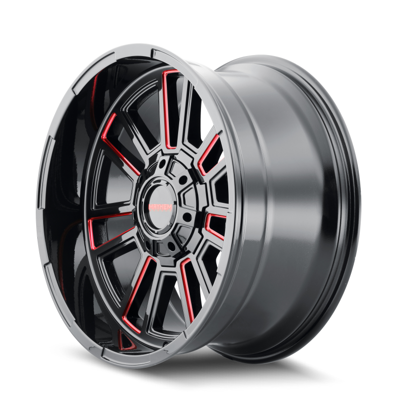 Mayhem 8115 Apollo 20x9 / 8x170 BP / 18mm Offset / 125.2mm Hub Black w/ Prism Red Wheel