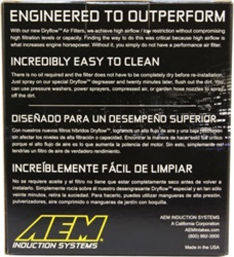 AEM 3 inch Short Neck 5 inch Element Filter Replacement