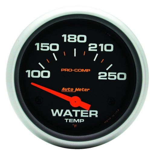 Autometer Pro-Comp 2 5/8in 100-250 Deg F Short Sweep Electric Water Temp Gauge