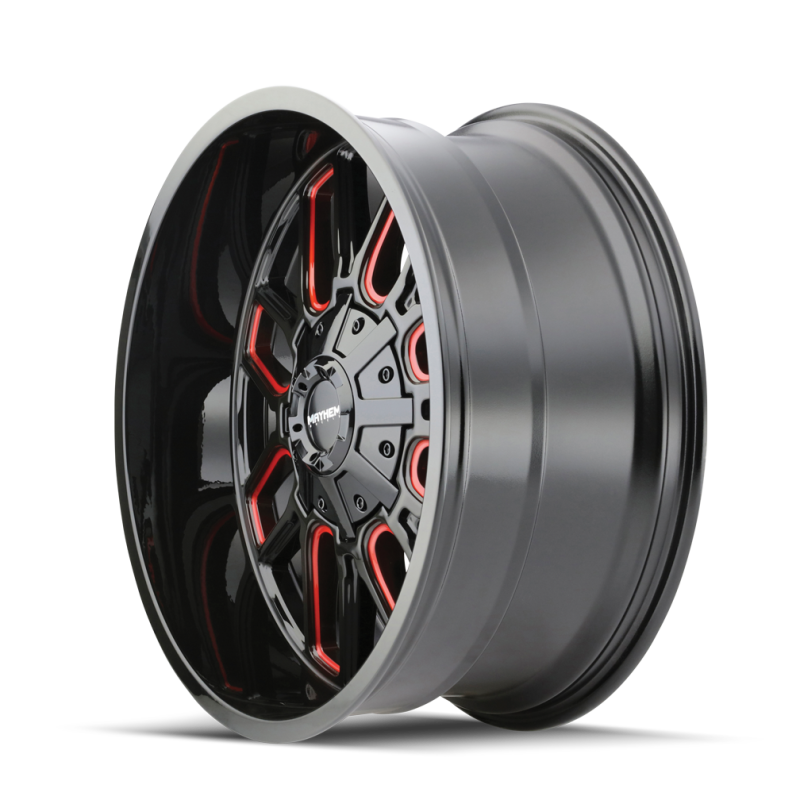 Mayhem 8107 Cogent 20x12 / 8x165.1 BP / -51mm Offset / 130.8mm Hub Black w/ Prism Red Wheel