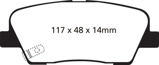 EBC 10-16 Hyundai Genesis Coupe Redstuff Rear Brake Pads (Non-Brembo)