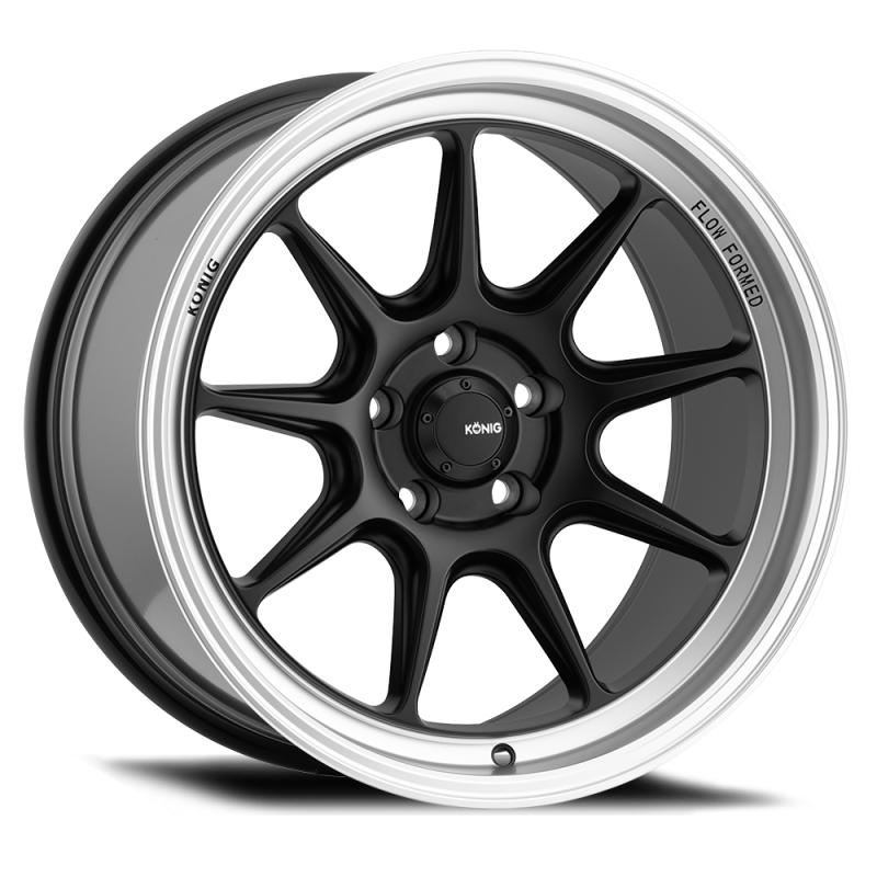 Konig Countergram 15x9 4x100 ET35 Matte Black / Matte Machined Lip