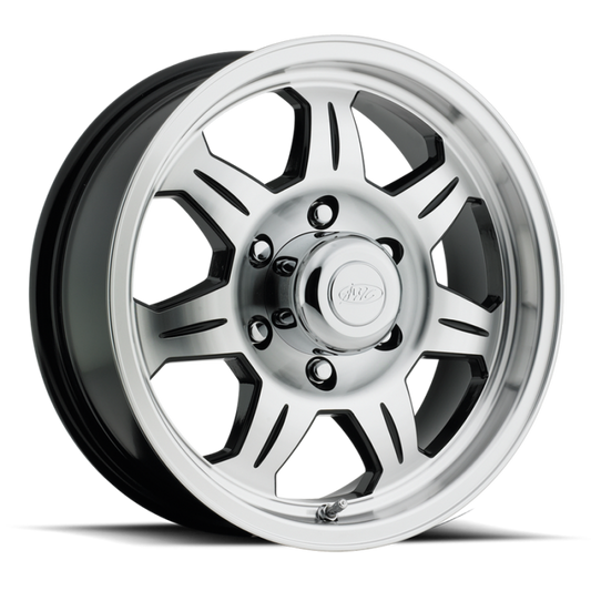 Raceline 870 Element 15x6in / 5x127 BP / 0mm Offset / 3.19mm Bore - Black & Machined Wheel