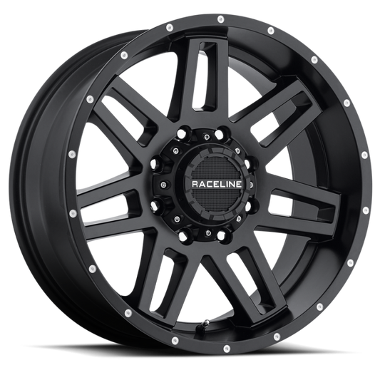 Raceline 931B Injector 20x9in / 5x150/5x139.7 BP / 20mm Offset / 110.3mm Bore - Satin Black Wheel