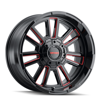 Mayhem 8115 Apollo 20x9 / 6x135 BP / 18mm Offset / 106mm Hub Black w/ Prism Red Wheel