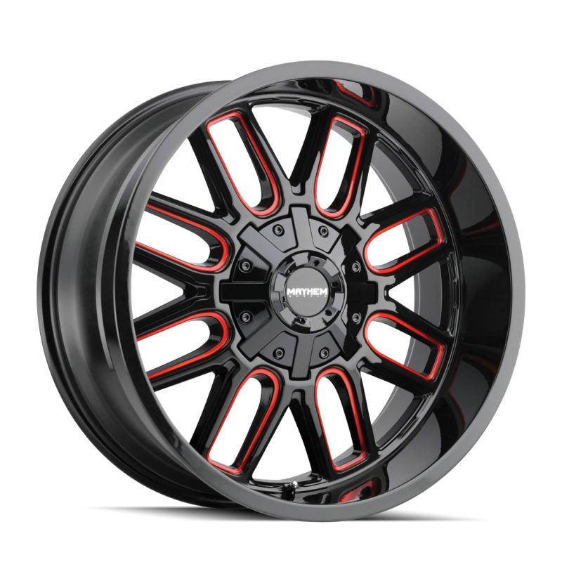 Mayhem 8107 Cogent 17x9 / 6x135 BP / -12mm Offset / 106mm Hub Black w/ Prism Red Wheel