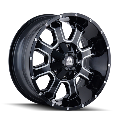 Mayhem 8103 Fierce 22x12 / 6x135 BP / -44mm Offset / 106mm Hub Black w/ Milled Spokes Wheel