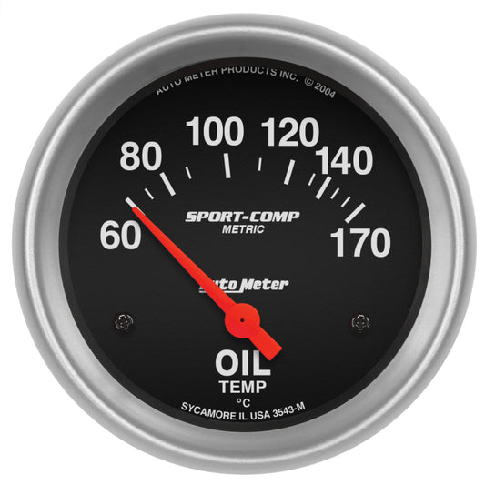 Autometer Sport-Comp 66.7mm 60-170 Deg C Short Sweep Electronic Oil Temperature Gauge