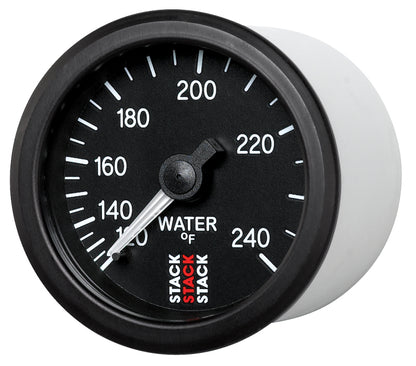 Autometer Stack 52mm 120-240 Deg F 1/2in Npt (M) Mechanical Water Temp Gauge - Black